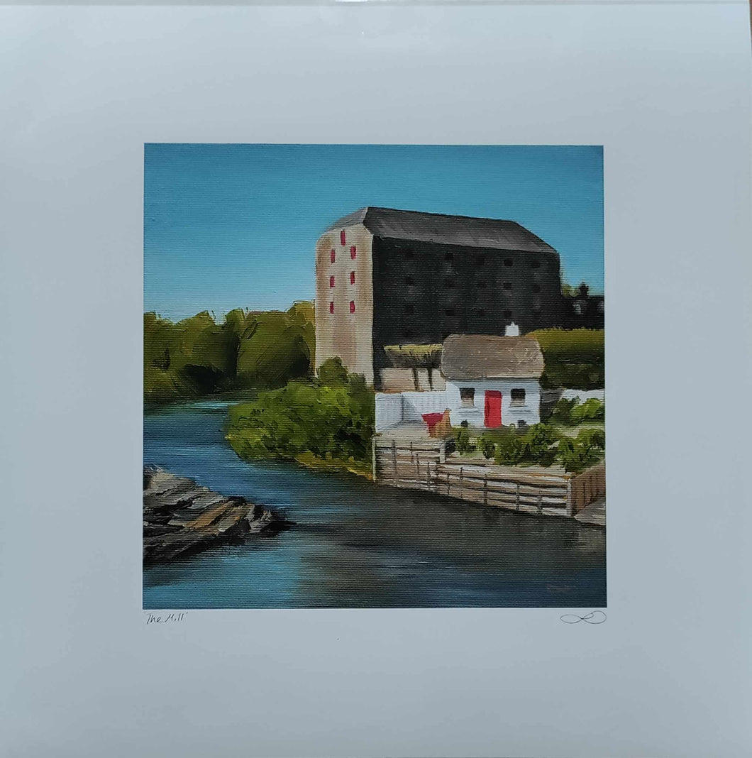 Print 'The Mill' - 18x18cm image (30x30cm with border - unframed) Open edition print - Laura Dunne Art