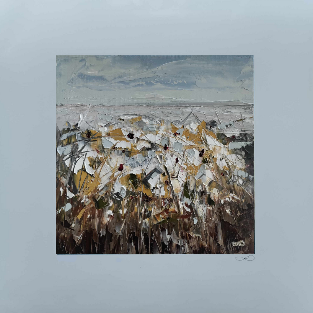 Print Winter Flowers 'Geimreadh na Beatha' Winter of Life 18x18cm image (30x30cm with border - unframed) Laura Dunne Irish Artist