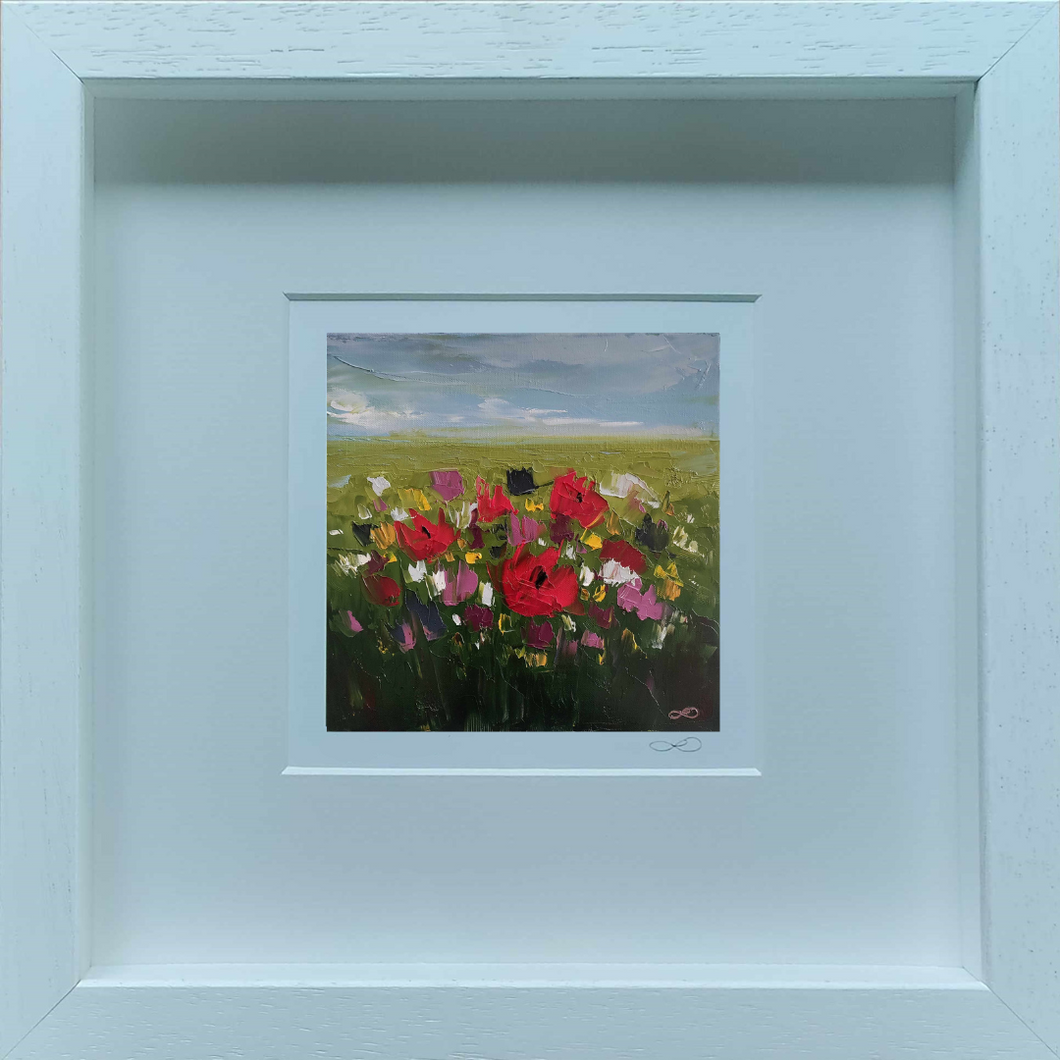 Framed Print 'Samhradh na Beatha' (Summer of Life) 10x10cm image (26x26cm with frame) Open Edition Print - Laura Dunne Art