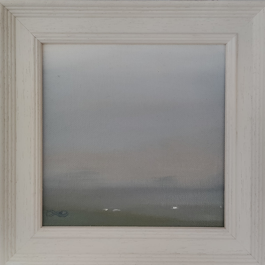 The Fog Is Lifting - 15x15 cm (20x20 framed) Oil on board